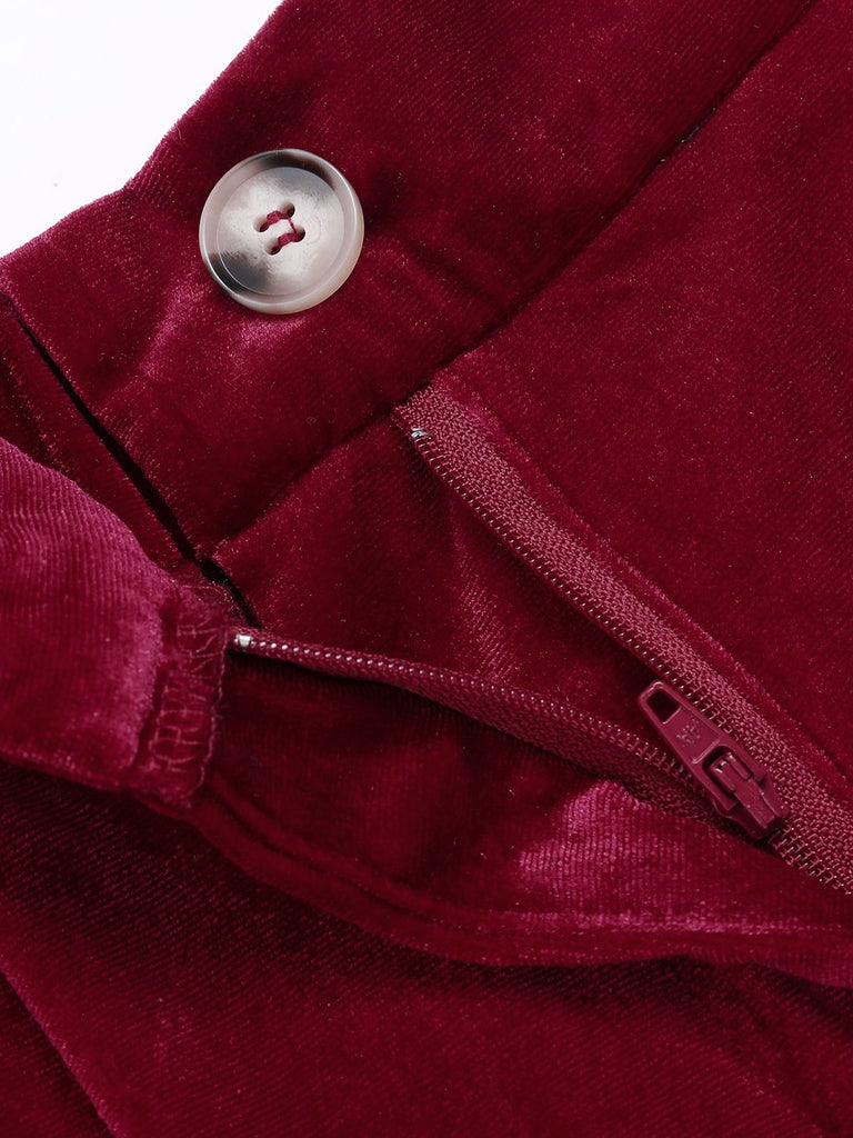 These 1950s Velvet High-Waist Solid Pants carry 1950s ambition in every seam