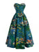 [Pre-Sale] Blue 1950s Water Lily Sweetheart Strapless Dress, vintage dress, retro fashion, rockabilly, pin-up fashion - perfect for women who love vintage and retro fashion