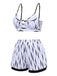 1950s Water Ripple Patchwork Strap Swimsuit, vintage swimsuit, pin-up swimwear - perfect for women who love vintage and retro fashion