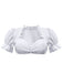 White 1950s Solid Sweetheart Neck Puff Sleeve Crop Top - vintage fashion, retro style, pure white