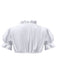 White 1950s Solid Sweetheart Neck Puff Sleeve Crop Top - vintage fashion, retro style, pure white