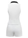 2PCS White 1960s Lapel Collar Button Sleeveless Suit - vintage fashion, retro style, pure white