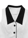 2PCS White 1960s Lapel Collar Button Sleeveless Suit - vintage fashion, retro style, pure white