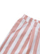 2pcs Khaki 1960s Striped Square Neck Sleeveless Vest & Shorts - vintage fashion, retro style