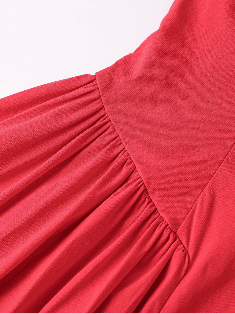 1960s Backless Lace-Up Pleated Midi Dress - vintage dress, retro fashion