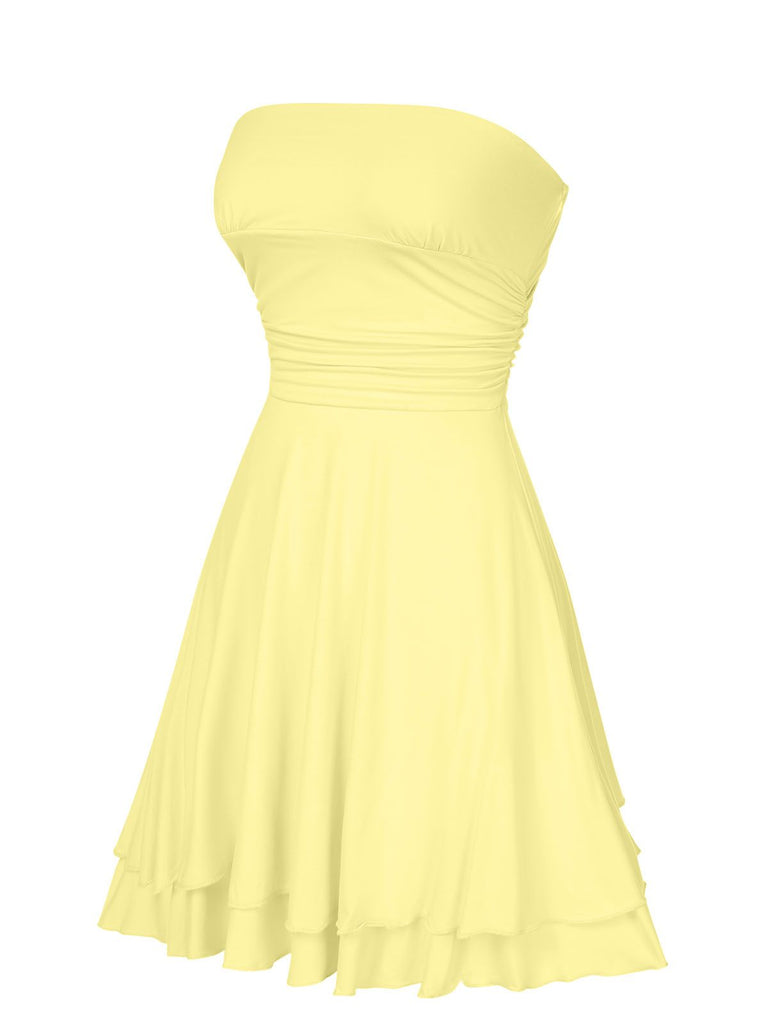 1960s Bandeau Solid Bodycon Dress — a 1960s silhouette that turns sidewalks into runways