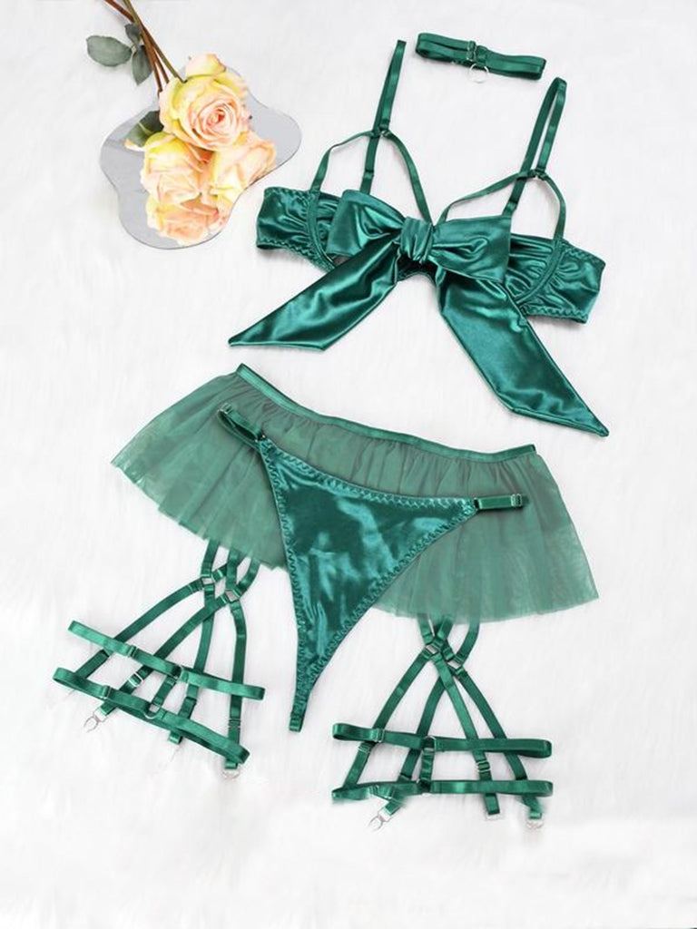 1960s Bow Mesh Patchwork Pajamas Set - vintage fashion, retro style