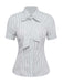 1960s Bow-Neck Puff Sleeve Pinstripe Blouse: beautiful vintage blouse, retro top, classic style with timeless appeal