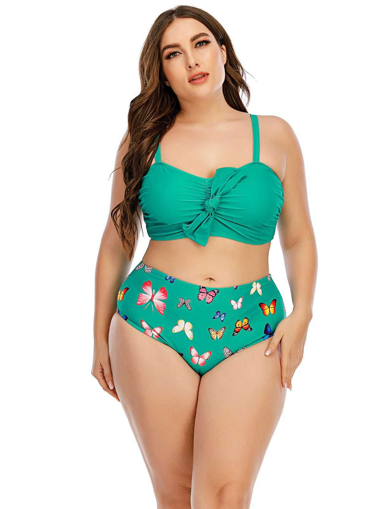 She's wearing 1960s Butterflies Bow Decor Swimsuit and the whole beach remembers the 1960s