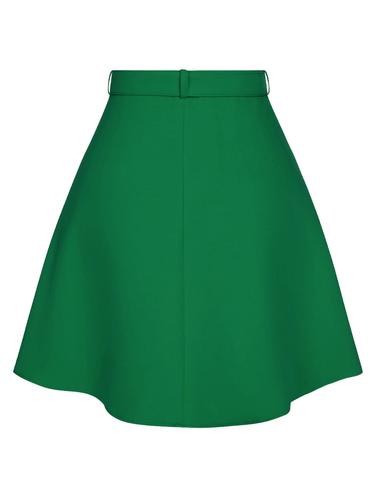 1960s Button Solid Belted Skirt — because 1960s glamour deserves an encore