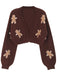 1960s Christmas Gingerbread Cropped Sweater Cardigan - vintage fashion, retro style