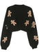 1960s Christmas Gingerbread Cropped Sweater Cardigan - vintage fashion, retro style