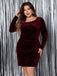 1960s Christmas Glitter Velvet Bodycon Dress — a 1960s silhouette that turns sidewalks into runways