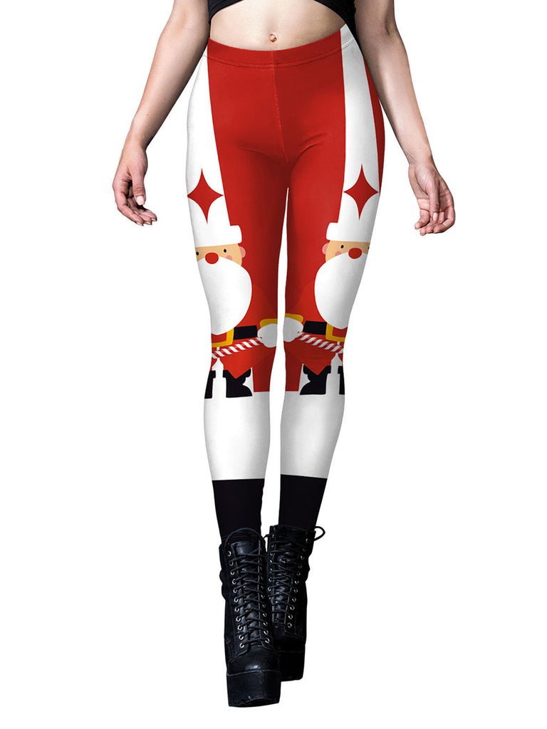 These 1960s Christmas Printed Cute Leggings carry 1960s ambition in every seam