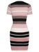 1960s Color Block Striped Knit Slim Dress — the kind of 1960s dress that makes strangers smile