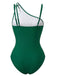 1960s Colorblock Solid One-Shoulder Swimsuit, vintage swimsuit, pin-up swimwear - perfect for women who love vintage and retro fashion