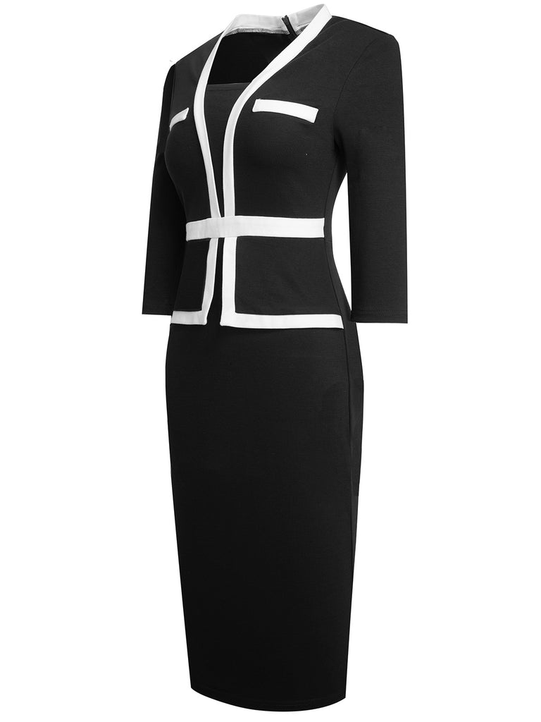 This 1960s Contrast Trim Bodycon Dress wraps her in 1960s elegance, one twirl at a time