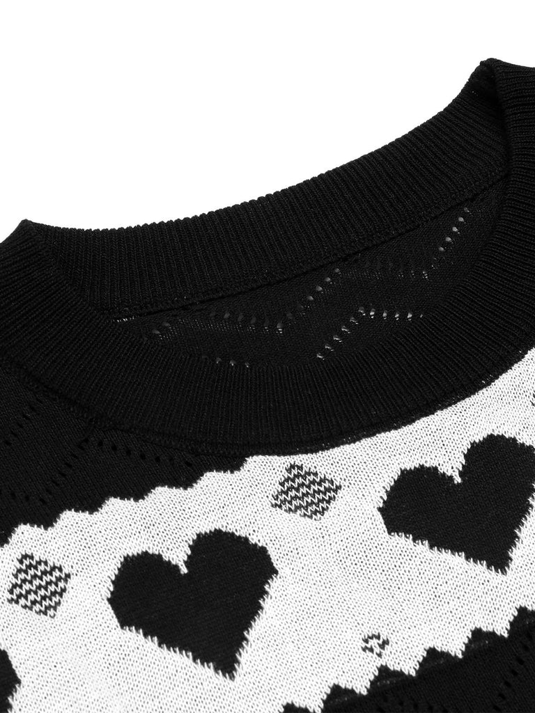 1960s Contrasting Heart Knitting Dress: timeless style reimagined