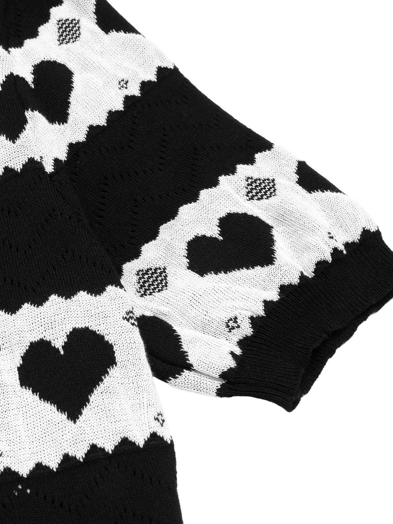 1960s Contrasting Heart Knitting Dress — vintage elegance for the modern woman