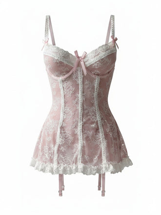 1960s Corset Lace Patchwork Slip Sleepwear, vintage fashion, retro style - perfect for women who love vintage and retro fashion