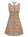 Orange 1960s Daisy Peter Pan Collar Dress - vintage dress, retro fashion