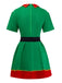 Green 1960s Christmas Elf Cosplay Costume Dress Set - vintage dress, retro fashion