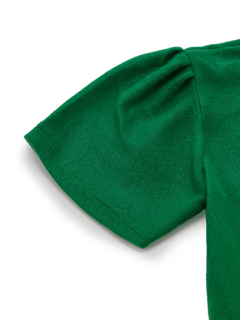 Green 1960s Christmas Elf Cosplay Costume Dress Set - vintage dress, retro fashion