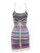 Multicolor 1960s Bohemian Drawstring Knit Straps Dress - vintage dress, retro fashion