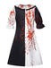 Multicolor 1960s Terrifier Blood Stain Color Block Dress - vintage dress, retro fashion
