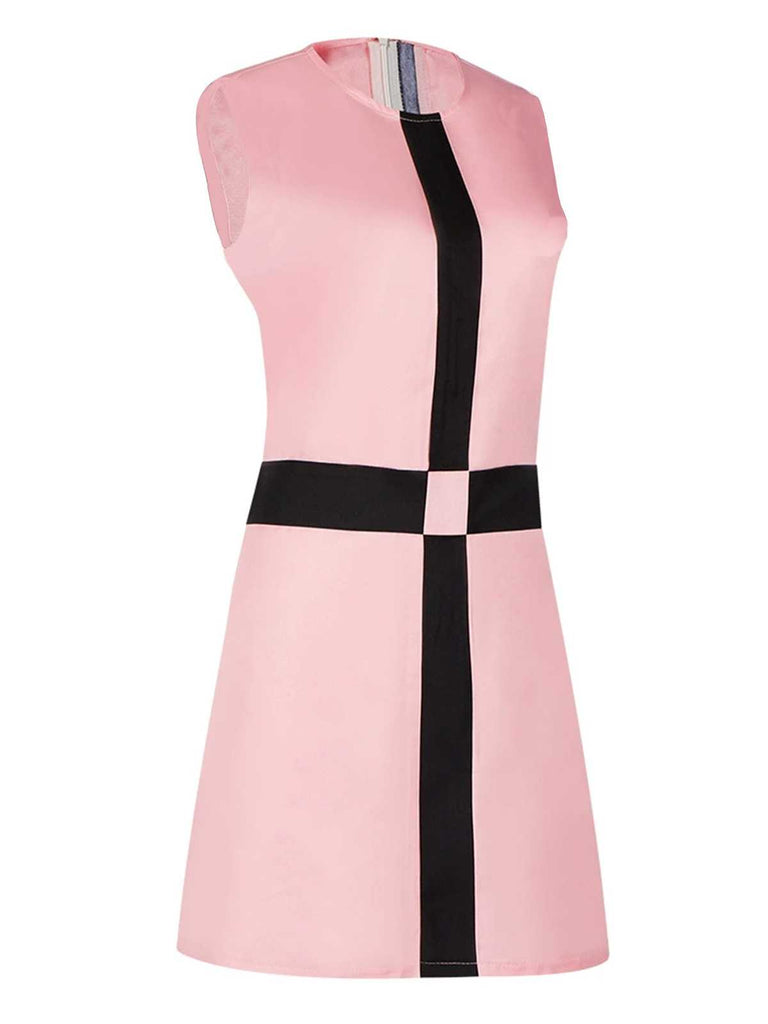 Pink 1960s The Queen’s Gambit Costume Sleeveless Dress - vintage dress, retro fashion