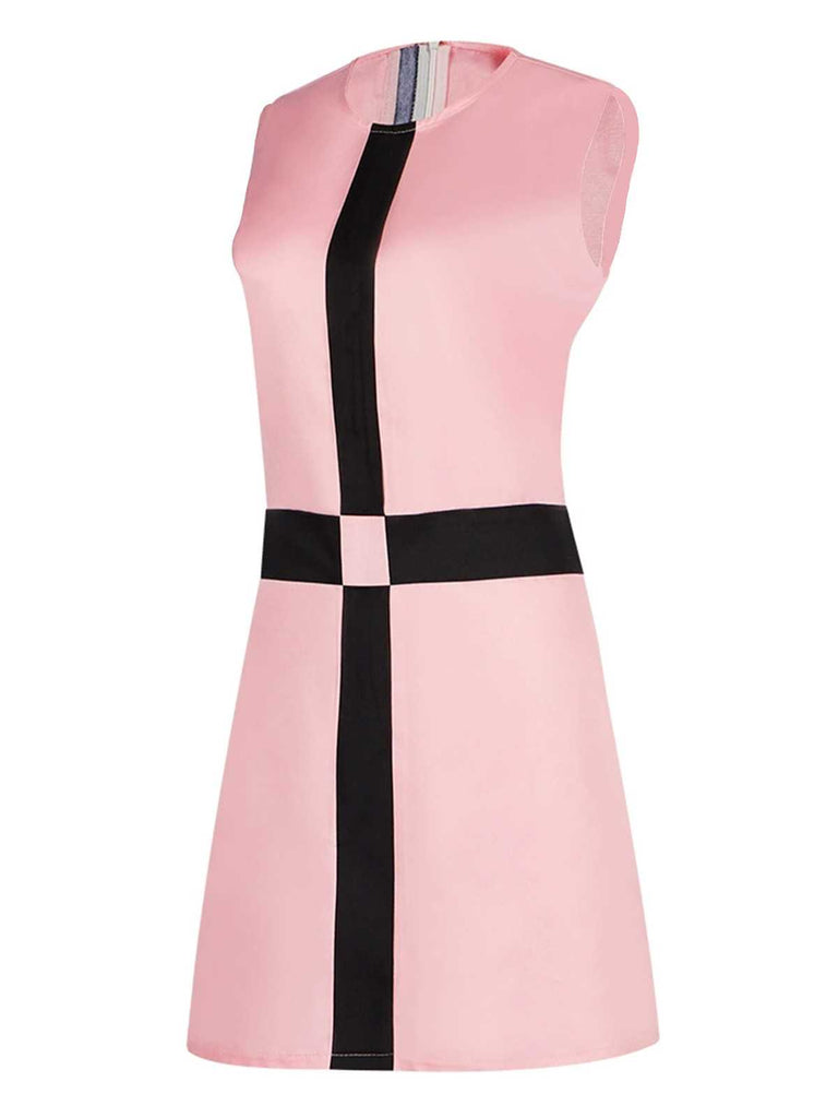 Pink 1960s The Queen’s Gambit Costume Sleeveless Dress - vintage dress, retro fashion