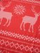 Red 1960s Christmas Reindeer Snowflake Belted Dress - vintage dress, retro fashion, elegant red