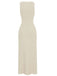1960s Solid Sleeveless Single-Breasted Knitted Dress - vintage dress, retro fashion