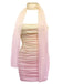 1960s Strapless Gradient Ruched Bodycon Dress With Scarf - vintage dress, retro fashion