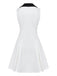 White 1960s Chelsea Collar Sleeveless Colorblock Mini Dress - vintage dress, retro fashion, pure white