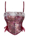 1960s Floral Lace Spaghetti Straps Corset Top - vintage fashion, retro style