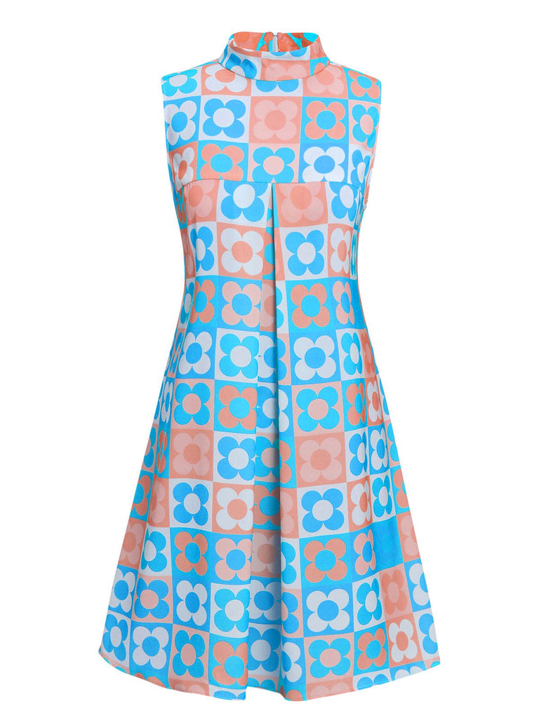 & 1960s Floral Stand Collar Dress — the kind of 1960s dress that makes strangers smile
