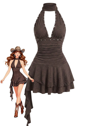 Brown 1960s Vintage Classic Dress 7