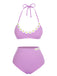 She's wearing 1960s Halter Knit Daisy Swimsuit and the whole beach remembers the 1960s