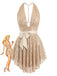 1960s Halter Plunging Sequins Bow-Tie Dress, vintage dress, retro fashion - perfect for women who love vintage and retro fashion