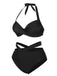 1960s Halter Solid Swimsuit: 1960s Riviera elegance, reimagined for her