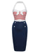 1960s Halter Stripes Bow Belted Dress: where 1960s romance meets her modern spirit