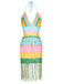 She finds her 1960s story in this 1960s Handmade Crochet Tassel Halter Cover-Up
