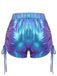 1960s Holographic Drawstring Metallic Shorts, vintage fashion, retro style - vintage inspired fashion