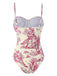 1960s Ink Floral Spaghetti Strap One-Piece Swimsuit — 1960s poolside glamour meets sun-drenched confidence