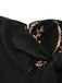 Black 1960s Embroidered Floral Tie-Up Strapless Jumpsuit - vintage jumpsuit, retro fashion, classic black