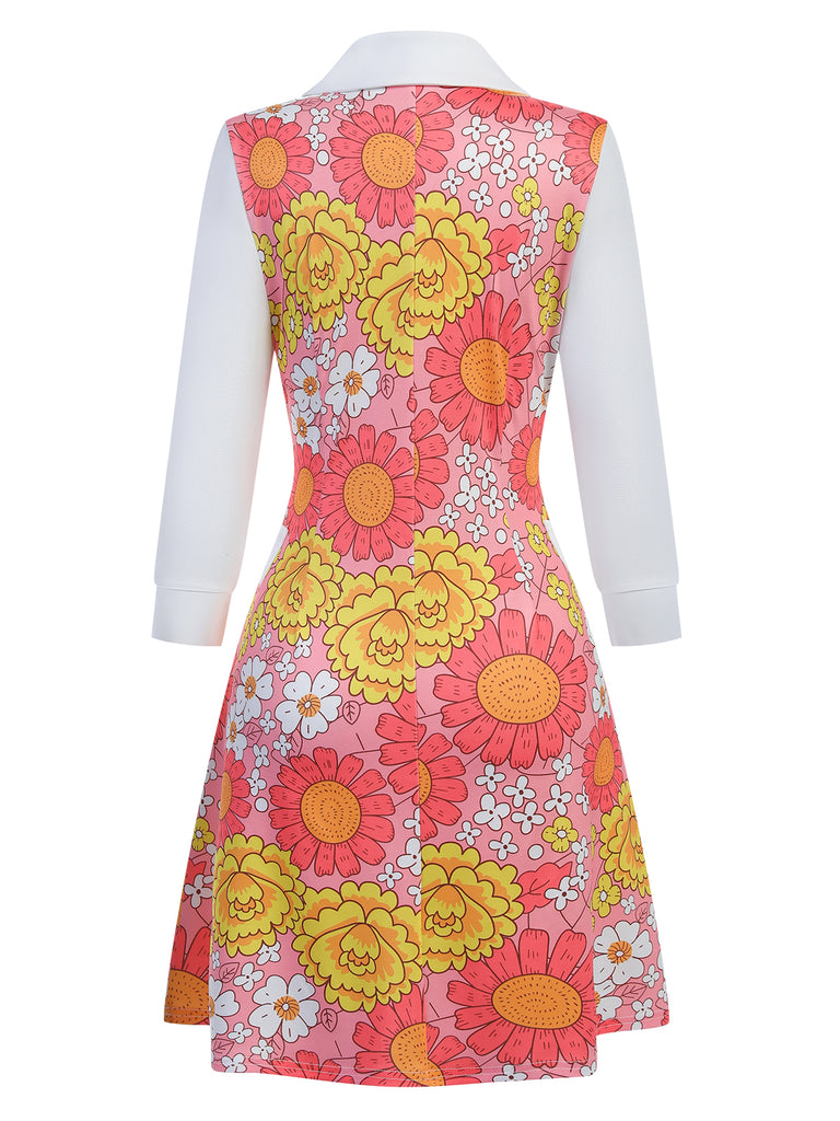 1960s Lapel Flowers Patchwork Dress — vintage elegance for the modern woman