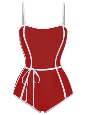 Black 1960s Lined Sling One-Piece Swimsuit, vintage swimsuit, pin-up swimwear - perfect for women who love vintage and retro fashion