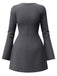 1960s Long Sleeve Faux Pockets Solid Dress - vintage dress, retro fashion