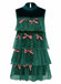 1960s Mesh Bow Christmas Tree Dress - vintage dress, retro fashion